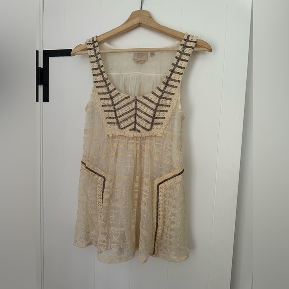 Anthropologie Tops - Vanessa Virginia Beaded Embroidered Lace Top 4